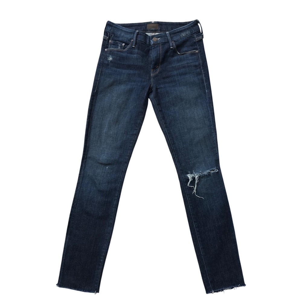 Mother Looker Ankle Fray Jeans Partner in Crime Distressed Skinny Size 26 kk17